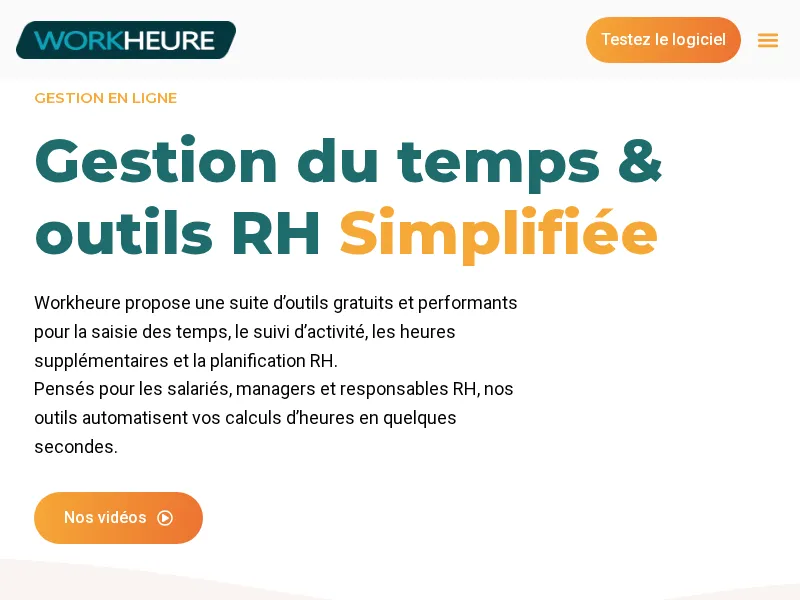 Aperçu de l'interface Workheure