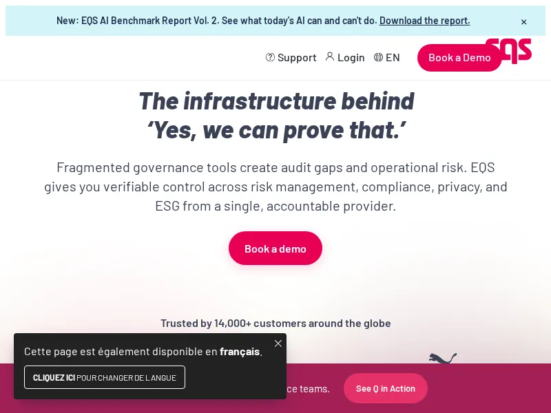 Aperçu de l'interface EQS Privacy Cockpit