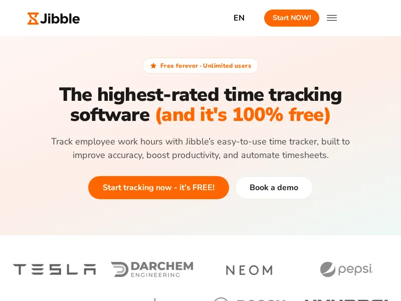 Aperçu de l'interface Jibble