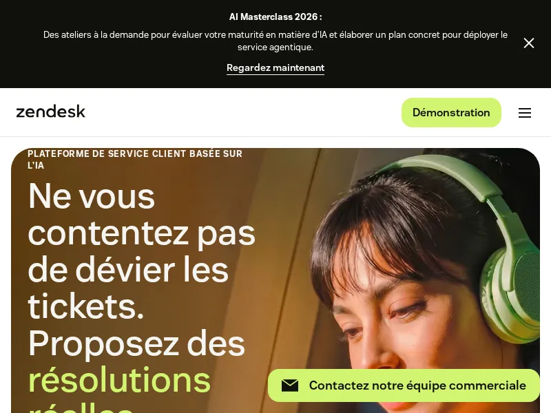 Aperçu de l'interface Zendesk Support Suite