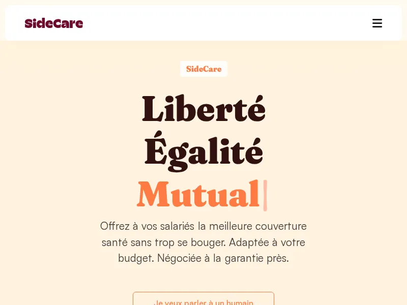 Aperçu de l'interface SideCare