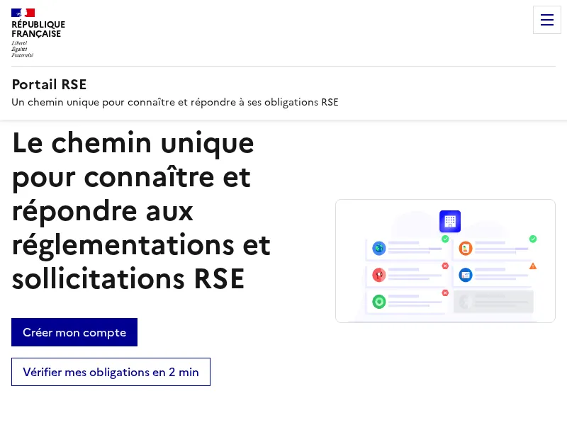 Aperçu de l'interface Portail RSE