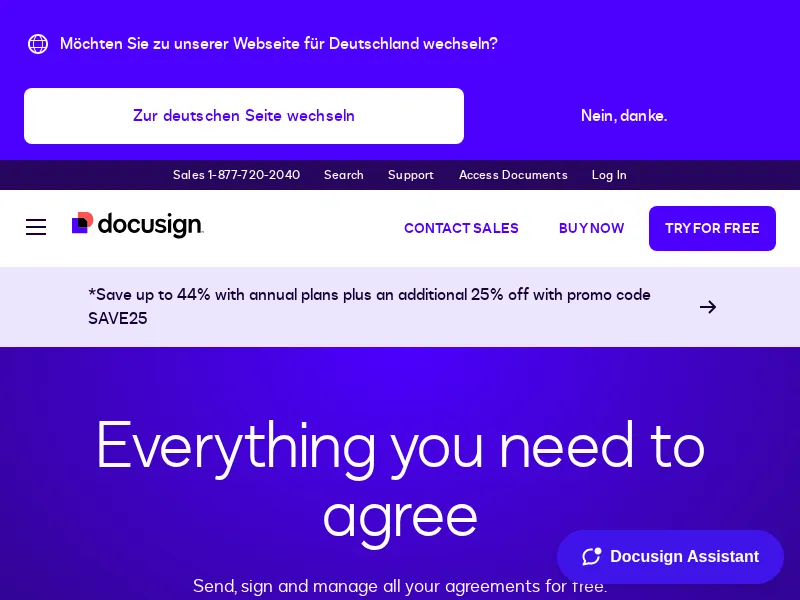 Aperçu de l'interface Docusign
