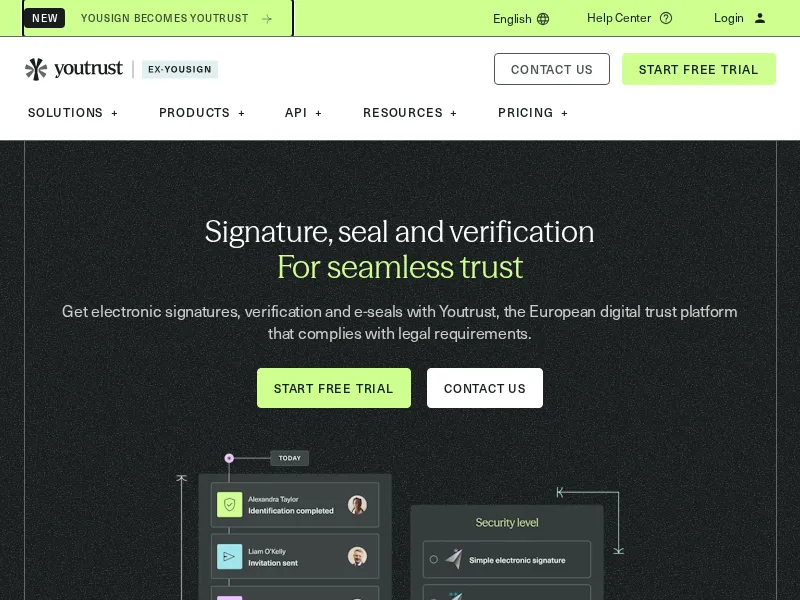 Aperçu de l'interface Youtrust Free