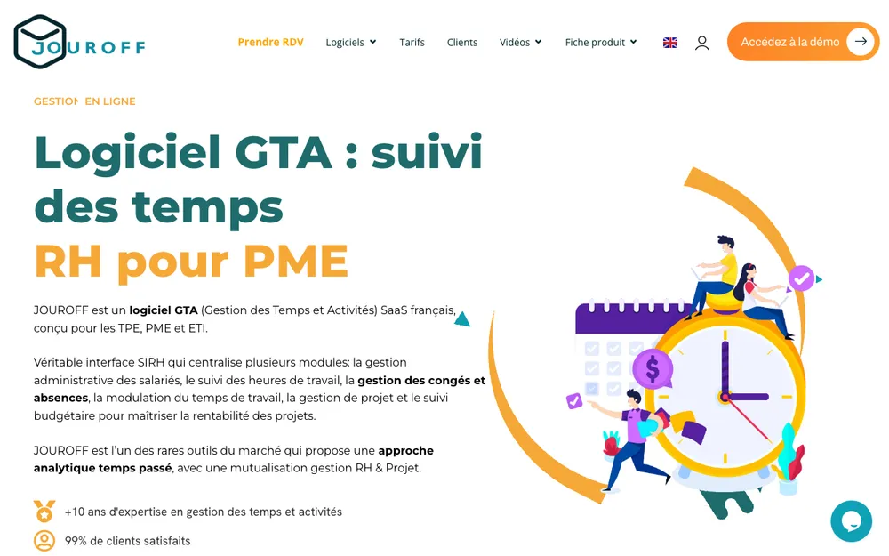 Aperçu de l'interface JOUROFF