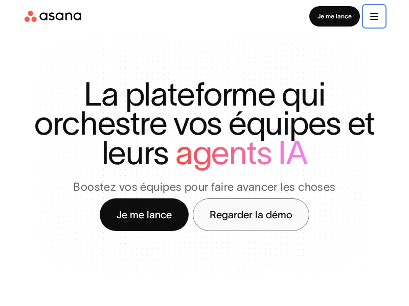 Aperçu de l'interface Asana