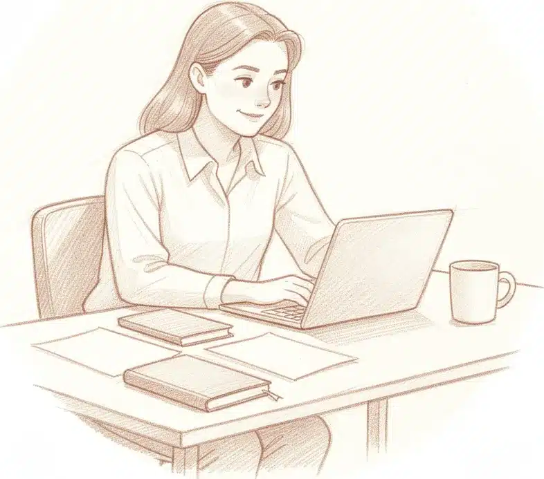 Responsable RH consultant son tableau de bord sur un ordinateur portable à son bureau